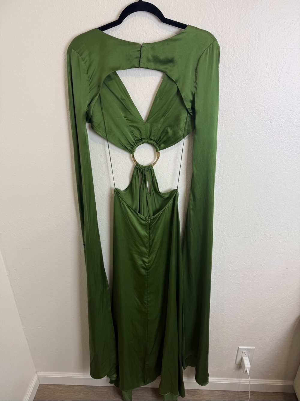 Cult Gaia Jasmin Silk Cutout Gown Green Size Small - Picture 5 of 12